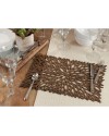 Leaf Inspired Brown Wooden Mat Leaf Inspired Brown Wooden Mat